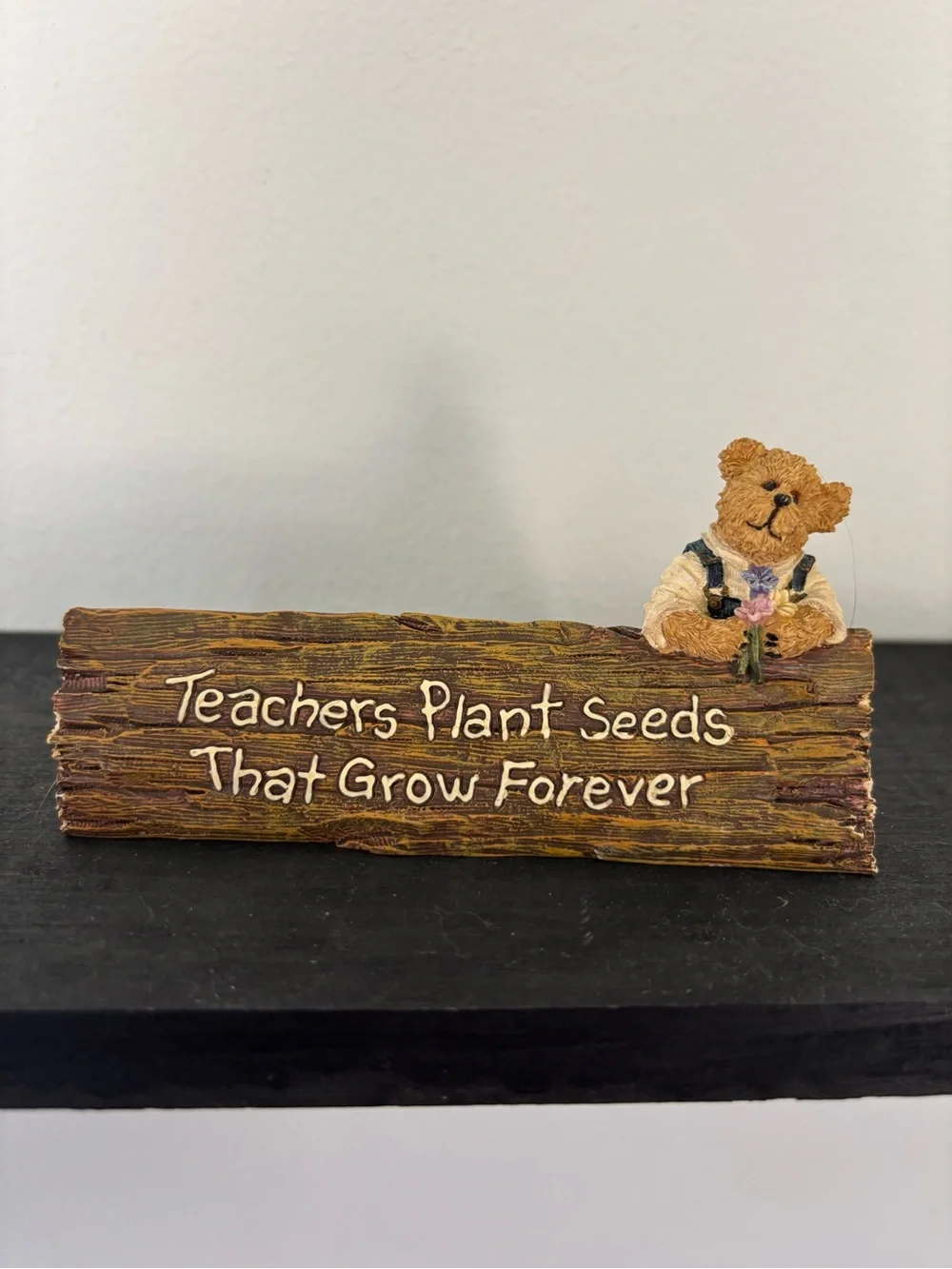 Boyds Collection Miss Bloominbear’s Desk Sign Teacher Bear 2006